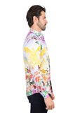 Barabas Wholesale Men's floral butterfly bird printed Long Sleeve Shirts 2SP38 2SP38 Red