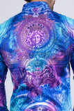 Barabas Wholesale Men's Rhinestone Medusa Floral Angeles Baroque Shirt 2SPR220 Blue