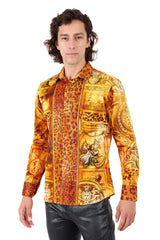 Barabas Wholesale Men's Rhinestone Medusa Floral Angeles Baroque Shirt 2SPR220 Multi