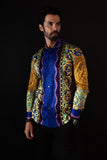 Barabas Wholesale Men's Rhinestone Medusa Floral Baroque leopard Shirt 2SPR221 Multi Color