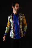 Barabas Wholesale Men's Rhinestone Medusa Floral Baroque leopard Shirt 2SPR221 Multi Color