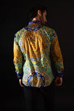 Barabas Wholesale Men's Rhinestone Medusa Floral Baroque leopard Shirt 2SPR221 Multi Color