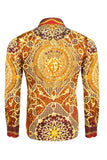 Barabas Wholesale Men's Rhinestone Medusa Floral Baroque leopard Shirt 2SPR221 Gold
