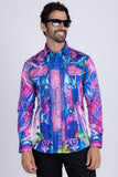Barabas Wholesale Men's Rhinestone Medusa Floral Printed Baroque Shirt 2SPR222