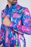Barabas Wholesale Men's Rhinestone Medusa Floral Printed Baroque Shirt 2SPR222