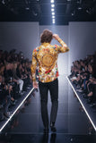 Barabas Wholesale Men's Rhinestone Medusa Floral Printed Baroque Shirt 2SPR222 Gold