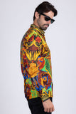 Barabas Wholesale Men's Rhinestone Medusa Floral Baroque Butterfly Shirt 2SPR223 Multi