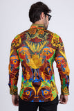 Barabas Wholesale Men's Rhinestone Medusa Floral Baroque Butterfly Shirt 2SPR223 Multi