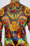 Barabas Wholesale Men's Rhinestone Medusa Floral Baroque Butterfly Shirt 2SPR223 Multi