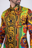 Barabas Wholesale Men's Rhinestone Medusa Floral Baroque Butterfly Shirt 2SPR223 Multi