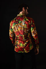 Barabas Wholesale Men's Rhinestone Tiger Floral Butterfly Luxury Shirt 2SPR224 Multi