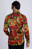 Barabas Wholesale Men's Rhinestone Tiger Floral Butterfly Luxury Shirt 2SPR224 Multi