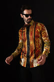 Barabas Wholesale Men's Rhinestone Angles Greek Pattern Crown Shirts 2SPR28