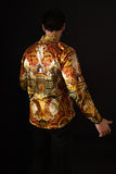 Barabas Wholesale Men's Rhinestone Angles Greek Pattern Crown Shirts 2SPR28