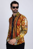 Barabas Wholesale Men's Rhinestone Angles Greek Pattern Crown Shirts 2SPR28