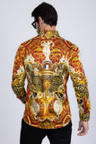 Barabas Wholesale Men's Rhinestone Angles Greek Pattern Crown Shirts 2SPR28