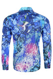 Barabas Wholesale men's Peacock Abstract printed long sleeve shirts 2SPR31