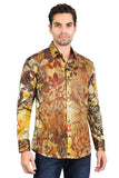 Barabas Wholesale men's Peacock Abstract printed long sleeve shirts 2SPR31