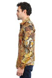 Barabas Wholesale men's Peacock Abstract printed long sleeve shirts 2SPR31