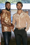 Barabas Wholesale Men's Floral Paisley See Through Long Sleeve Shirt 2SVL02 Cream