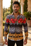Barabas Men's Floral and Animal Design Button Down Shirts VS132 Multi-color