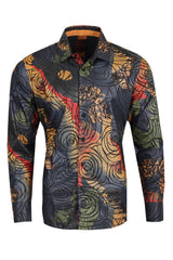 Vassari Men's Synopsis Floral Long Sleeve Shirt 2VS161 Multi-color