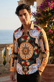 Vassari Men Greek Floral Printed Luxury Long Sleeves Shirt 2VS174 Multicolor