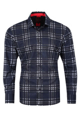 Vassari Men's Printed Checkered Plaid Long Sleeve Shirts 2VSR169