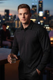 Barabas Wholesale Men's Studded Premium Solid Long Sleeve Shirts 3B24 Black