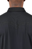 Barabas Wholesale Men's Studded Premium Solid Long Sleeve Shirts 3B24 Black
