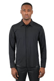 Barabas Wholesale Men's Studded Premium Solid Long Sleeve Shirts 3B24 Black Black