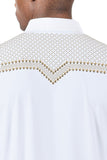 Barabas Wholesale Men's Studded Premium Solid Long Sleeve Shirts 3B24 WHite