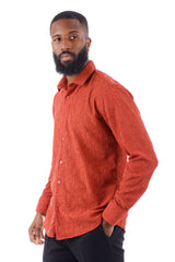 Barabas Wholesale Men's Lace See Through Stretch Sheer Long Sleeve Shirts 3B25 Astro Dust