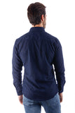 Barabas Wholesale Men's Lace See Through Stretch Sheer Long Sleeve Shirts 3B25 Navy