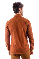 Barabas Wholesale Men's Lace See Through Stretch Sheer Long Sleeve Shirts 3B25 Nutshell