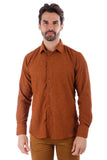 Barabas Wholesale Men's Lace See Through Stretch Sheer Long Sleeve Shirts 3B25 Nutshell