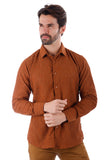 Barabas Wholesale Men's Lace See Through Stretch Sheer Long Sleeve Shirts 3B25 Nutshell