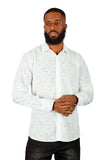 Barabas Wholesale Men's Lace See Through Stretch Sheer Long Sleeve Shirts 3B25 White