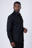 Barabas Wholesale Men's Rhinestone Collar Cuff Long Sleeve Shirt 3B29 Black Black