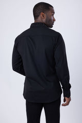 Barabas Wholesale Men's Rhinestone Collar Cuff Long Sleeve Shirt 3B29 Black Black