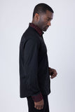 Barabas Wholesale Men's Rhinestone Collar Cuff Long Sleeve Shirt 3B29 Black Red