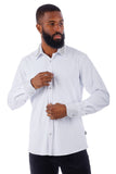 Barabas Wholesale Men's Rhinestone Collar Cuff Long Sleeve Shirt 3B29 White