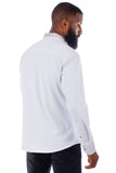 Barabas Wholesale Men's Rhinestone Collar Cuff Long Sleeve Shirt 3B29 White