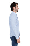 Barabas Wholesale Men's Solid Color Polka Dot Print Long Sleeve Shirts 3B358 Blue