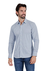 Barabas Wholesale Men's Printed Floral Semi-Stretch Long Sleeve Shirts 3B361 Blue