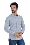 Barabas Wholesale Men's Printed Floral Semi-Stretch Long Sleeve Shirts 3B361 Blue