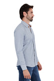 Barabas Wholesale Men's Printed Floral Semi-Stretch Long Sleeve Shirts 3B361 Blue