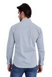 Barabas Wholesale Men's Printed Floral Semi-Stretch Long Sleeve Shirts 3B361 Blue