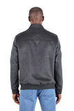 Barabas Men's Suede Warm Comfortable Varsity Jacket 3BH84 Charcoal