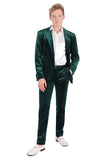 Barabas Wholesale Men's Velvet Shiny Finish Peak Lapel Blazer 3BL04 Green